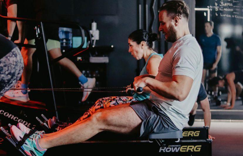 Mixed class on rowing machines